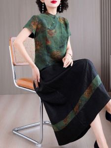 QIAOXIZI | Bộ Đầm Thời Trang Mùa Hè Cho Bà Bầu Phong Cách Trung Quốc