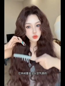 Curly Hair Comb Double Wide-Tooth Soft Rubber Grip Smooth Tangles Curl Bounce Scap Massage Styling