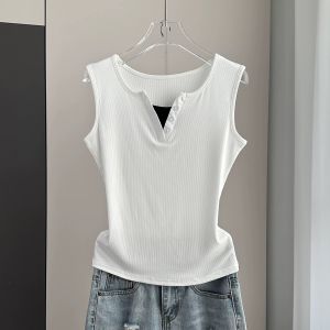 QIAOCHENXIAN | Cotton Two-in-one Design Tank Top for Large Sizes