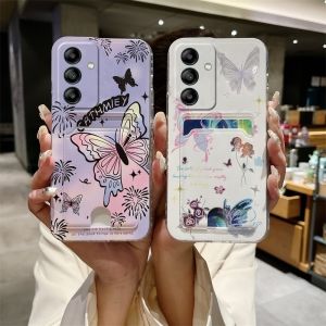 New Phone Case Samsung Galaxy S25 + Ultra A16 A26 A36 A56 LTE 5G Hot Colorful Artistic Fashion Butterfly Stars Card Holder Casing Trend Illustration Ultra-thin Soft Cover 2025