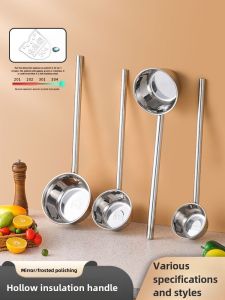 304 Stainless Steel Water Ladle Long Spoon Commercial Bailer plus Long Spoon Kitchen and Canteen Porridge Big Spoon