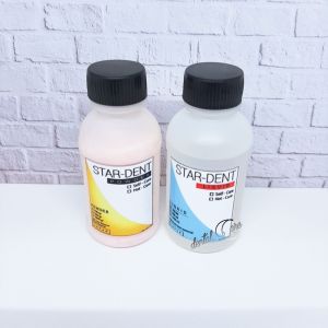 Lem gigi palsu yg patah ( 50ML ) bahan pembuat gusi gigi palsu 1 Paket Selfcuring