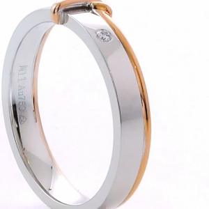 Chow Sang Sang 周生生 18K Solid White & Red Gold PROMESSA Love Knot Diamond Ring for Women (Size: 23 Diameter 20.1mm) 91329R