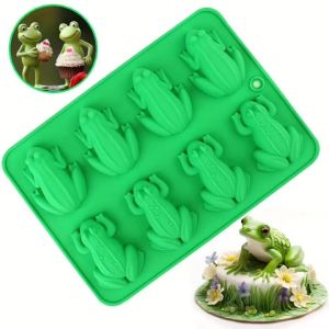 1PC Khuôn Bánh Silicon Hình Ếch & Cóc Thân Thiện Với Môi Trường Khuôn Làm Kẹo Trang Trí Bánh Nến Xà Phòng Handmade Đá Viên Pudding