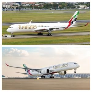 Souvenir Plane Diecast Model 47CM Scale Emirates A350 Airways Resin Airplane Toy For Kids With Light Airline Collection Aviation