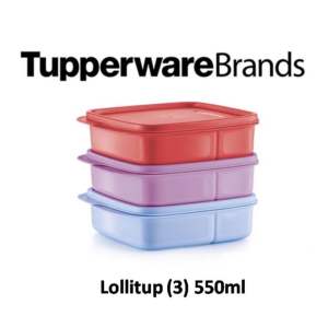 RANDOM COLOR POST 1 pc Tupperware Lollitup Lunch Box 550ml / Dining tray airtight liquid tight kids lunch box food storage bekas makanan