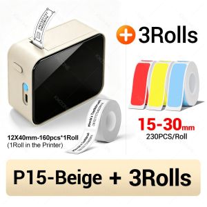 Marklife P15 Mini Handheld Thermal Label Maker Wireless Sticker Machine Inkless Pocket with Color Label Papers for Home Office