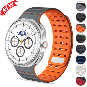 Silicone Magnetic Strap for Samsung Galaxy Watch 9 8 40 44mm Sport Breathable Band for Watch 8 Classic 46mm Bracelet Accessories