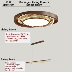 MR.LAMP | Retro Walnut Wood Style Ceiling Light