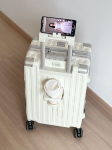 New 2025 Aluminum Frame Luggage Carry-On Wheel Suitcase Travel Bag for Men And Women 20 Inch Fashion Trend Lock Closure