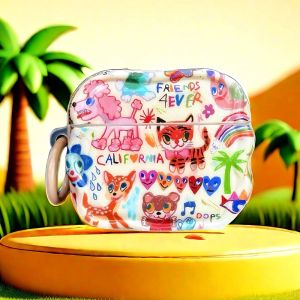 Adorable Girl Heart Graffiti Art Protection Shell for Apple AirPods Pro3/2/1 Wireless Bluetooth Earphone Case Soft TPU Cover