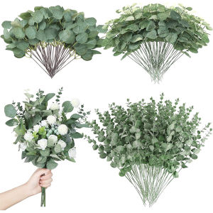 5/10/15Pcs Artificial Eucalyptus Leaves Bouquet Stems Leaf Picks Plant Fake Flowers for Home Decor Wedding DIY Floral Decoration