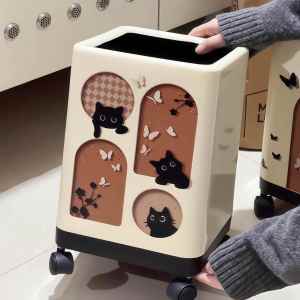Thùng Rác Nhà Bếp Dung Tích Lớn 2025 Phong Cách Mới Hình Mèo Trang Trí Xe Hơi Sang Trọng Thanh Lịch Dùng Trong Gia Đình