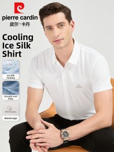 Pierre Cardin | Anti-wrinkle Cool-feeling Ice Silk Mens Short Sleeve Knitted Shirt