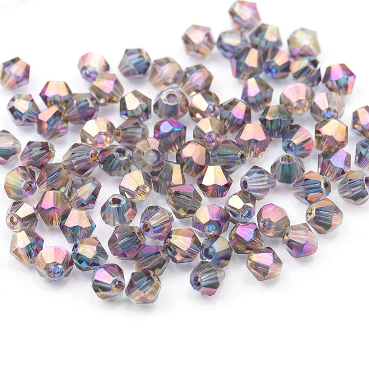 Color Changing Roses Experiment 4mm Shiny Metal Color Bicone Beads 5238 Glass Beads Half Plated Color ...