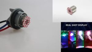 1pc [Brake Flash]1157 bay15d Motorcycle Colorful color changing motorcycle brake lights Automatic Flash Led 6W 12V Accessories Motorcycle