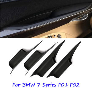 Left/Right Side Black Carbon Door Interior Handle Inner Handle Pull Cover Easy for 2008-2015 BMW 7 Series F01 F02
