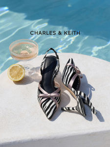 Charles & Keith | Pointed Bow Detailed Covered Heels Sandals