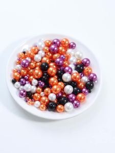 50-1000pcs/lot Halloween Color ABS Pearl Beads 4/6/8/10/12mm Round Loose Spacer Bead For Jewelry Making DIY Necklace Bracelet
