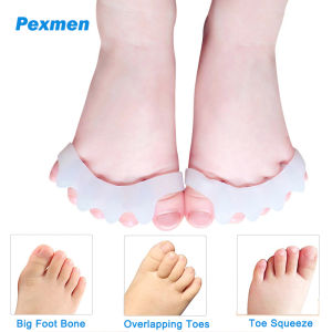 Pexmen 2/4Pcs Childrens Gel Toe Separator Bunion Corrector Kids Toe Protector Spacer Bunion Pad Feet Overlapping Hallux Valgus