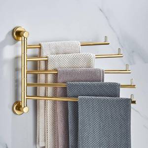 yishujia office | Rotating Bathroom Towel Rack Dual Bars