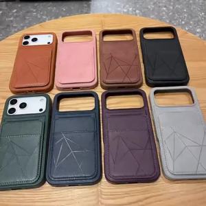 Multi-Card Slots Kickstand Leather Wallet Case for IPhone Air 17 16 15 14 13 12 Pro Max IPhone17 ProMax Card Bag Holder Cover