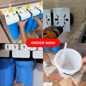 Water Filter 4 Stages 20" Slim Type Premium City Water with Bypass Fittings Complete Set up