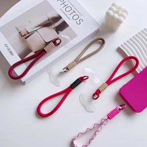 Fashion Universal Mobile Phone Lanyard Strap with Patch Detachable Wrist Strap Short Rope Anti Fall Keychain Phone Accessories