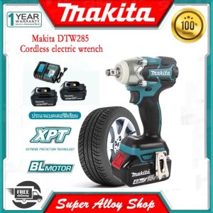 Makita DTW285 18V LXT Brushless 1/2" ประแจผลกระทบ 520N.m แรงบิดที่แข็งแกร่ง 6.0Ah 1/2" ไดรฟ์สี่เหลี่ยมไร้สายประแจผลกระทบไฟฟ้ากำลังสูงแบตเตอรี่ลิเธียมแบบชาร์จไฟไดร์เวอร์ไร้แปรงเครื่องมือไฟฟ้า