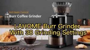 【COD】Electric Conical Burr Coffee Grinder Adjustable Burr Mill dengan 38 Setting untuk Drip Espresso Coffee Electric Burr Mill Coffee Bean Grinder dengan 38 Grind Setting Electric Grinder Sepenuhnya otomatis Coffee Ground Latte Macchiato Cappuccino