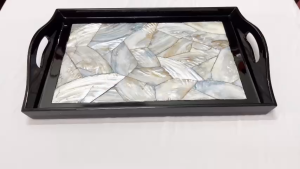 Khay sơn mài cao cấp Thanh Bình Lê KC57 khảm ốc xà cừ size 49x31x3 cm đẹp mắt sang trọng quà tặng ý nghĩa