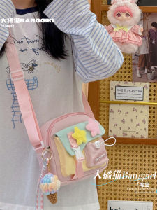 Dopamine Color Contrast Cute Crossbody Bag for Girls Students 2025 New Summer Outdoor Backpack Soft Handle Medium Hardness