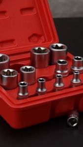 Mata Shock 1/4-3/8-1/2 Inch E4-E24 Tools Mata Kunci Socket 6PT Bahan Chrome Vanadium - 6561