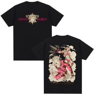 Bandai | Anime Jojo Bizarre Adventure T-shirt Giorno Giovanna Manga Graphic T-shirts Men Women Clothing Cotton Casual T Shirts