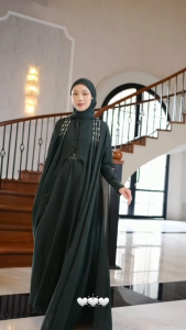Haneen Abaya Ceruty Payet BUSUI Gamis Wanita Terbaru 2025 Viral Kekinian Dres Kondangan Baju Lebaran