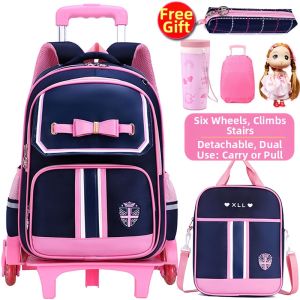 KABUYOUSI | Retractable Wheeled Backpack 6-Wheel Climbable Detachable Large Capacity