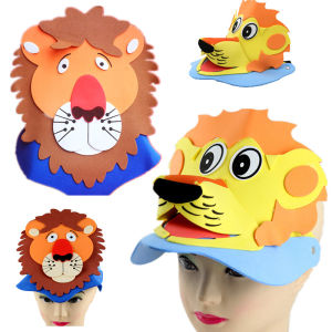 Little Lion Headdress Kindergarten Performance Props Childrens Hat Lion Animal Headgear Sports Activity Supplies EV
