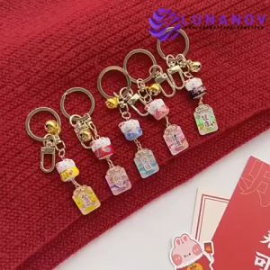 Lunanov Lucky Amulet Fortune Cat Keychain And Bookmark For Prosperity Harmony Wealth Fortune & Luck