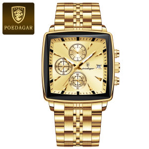 POEDAGAR | POEDAGAR Top Luxury Male Wristwatch Waterproof Luminous Stainless Steel Men Watch Chronograph Date Business Quartz Mens Watches