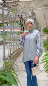 MDLY Baju kemeja atasan wanita/Kemeja Casual Cotton Print/Baju Kerja Bahan Soft/Laniya Shirt by MDLY