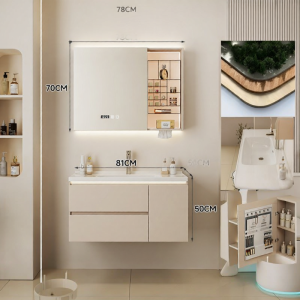 DIPURUI | Cream Style Ceramic Integrated Bathroom Vanity Wash Basin
