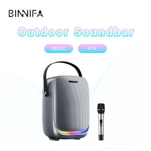 BINNIFA Outdoor Soundbar Model3 Long Range Bluetooth Connection Specially Designed Storage Net Bag Portable Multimedia Access Colorful Light Effect Wireless Bluetooth Speaker