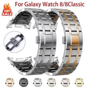Luxury Metal Band for Samsung Galaxy Watch 8 Classic 8 44mm Stainless Steel No Gap Strap for Watch 8 40mm Men Bracelet Watchband