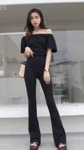 BUY 2 TO 1 Cooya Casual pants for women loose high waisted flared pants fashionable womens pants Korean style wide legs