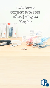 HUAJIE Office Stapler & Staples Set | Twin Lever Hand Stapler 50% Less Effort | Heavy Duty Desktop Stapler No.10 No.12