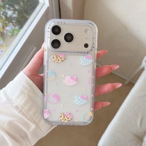 Sanrio | Luxury Frosted Leopard Print Hello Kitty Head Phone Case for iPhone 17 Pro 15 16 Pro Max Protection Cover Cute Cartoon Funda