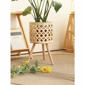 【SG Evergreen】Artificial Plant Basket Woven Planter Pot for Indoor Outdoor Plants Artificial Plant Pot Rattan Basket Rattan Basket with Stand