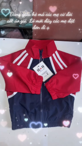 Áo khoác gió bóng chày 2 lớp lót lưới cho bé trai và bé gái