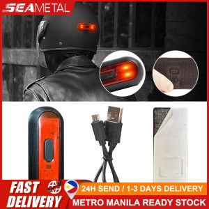SEAMETAL Motorcycle Helmet LED Warning Light USB Charge Safety Tail Signal Lamp Waterproof Riding Helmet Flash Lamp