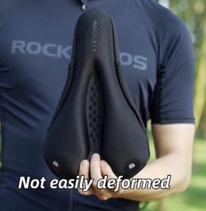 ROCKBROS Bicycle Saddle Cover With Rear Light Road Bike Seat Saddle Breathable Comfortable Cushion Silicone Taillight Cycling Saddle Cover